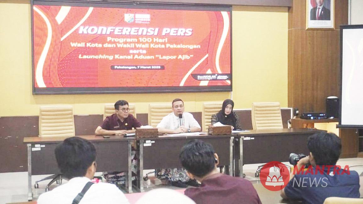 Suasana konferensi pers membahas program 100 hari kerja kepala daerah. (Hms | Mantranews.id)