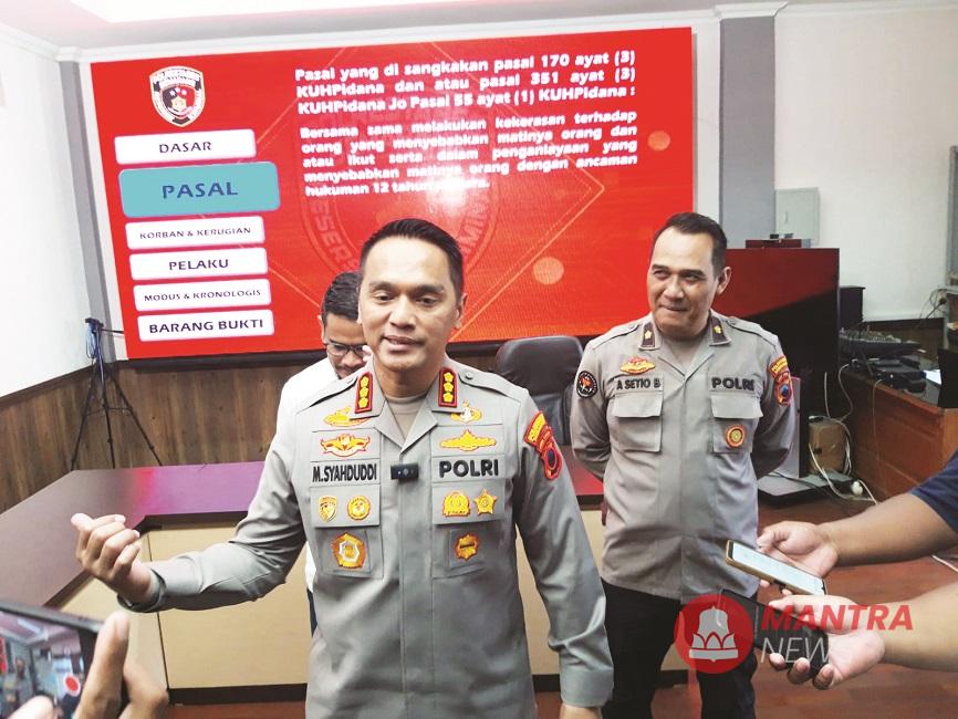 Kepala Polrestabes Semarang Kombes M. Syahduddi saat diwawancara awak media. (Syahril Muadz | Mantranews.id)