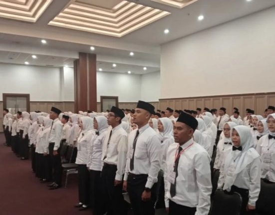 Ribuan CPNS yang telah dilantik sedang mengikuti agenda pelatihan dasar CPNS. (Anta | Mantranews.id)