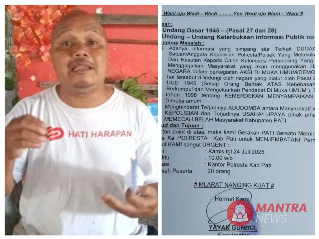 Sejumlah Aktivis Demo Pajak 13 Agustus Diduga Diintimidasi Aparat, Yayak Gundul Layangkan Surat Audiensi ke Polresta Pati 1 IMG 20250722 WA0016