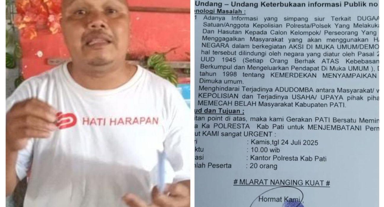 Sejumlah Aktivis Demo Pajak 13 Agustus Diduga Diintimidasi Aparat, Yayak Gundul Layangkan Surat Audiensi ke Polresta Pati 1 IMG 20250722 WA0016